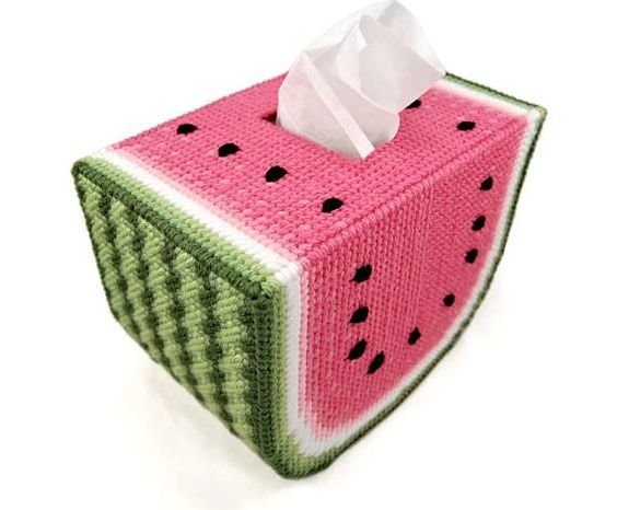 PATTERN: Watermelon Tissue Box Cover in Plastic Canvas