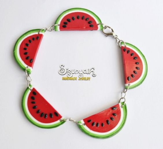 Watermelon Bracelet by Sisunyak on Etsy, $19.00